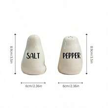 1 Set Handmade Asymmetrical Ceramic Salt & Pepper Shaker Set, Refillable, Modern Scandinavian Style, Suitable For Kitchen And Dining Table, Perfect Housewarming Or Wedding Gift - Multicolor - View 4