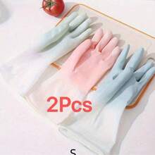3 Pairs High Quality Waterproof Household Cleaning Gloves - Non-Slip, Multi-Purpose - Suitable For Kitchen, Dishwashing, Laundry And Housework, Kitchen, Bathroom, Home, Household Items - Gradient Gloves - View 13