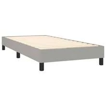 vidaXL Boxspringbett Mit Matratze Hellgrau 90x190 Cm Stoff - Grey - View 4