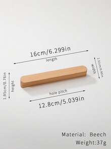 1pc T-Shaped Solid Wood Wardrobe Handle, Wooden Drawer Cabinet Door Knob, Minimalist Japanese Style - Beechwood - View 5