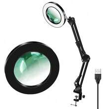 72 LED 8X/10X New Illuminated Magnifier Lamp, With USB Tri-Color LED, For Soldering Repair, Desktop Lighting And Skincare - A - View 5