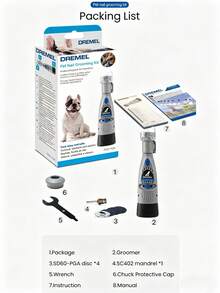 Dremel宠物指甲磨甲器 - 专业双速静音宠物指甲修剪器 - 适用于小型、中型和大型犬猫，可无痛修剪和打磨指甲（不含电池） - 彩色 - 查看 14