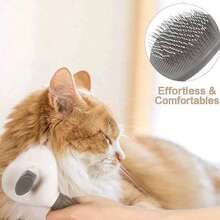 1pc Self-Cleaning Pet Brush, Suitable For Grooming And Deshedding Dogs, Cats, Rabbits And Other Pets, Easily Removes Loose Undercoat, A Massage Brushing Tool For Long And Short Haired Pets - View 8