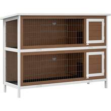 54" 2-Story Large Rabbit Hutch Bunny Cage Wooden Pet House Small Animal Habitat With Lockable Doors, No Leak Tray And Waterproof Roof For Rabbits, Chickens, Ducks, Outdoor/Indoor Brown - Cà phê nâu - Xem 1