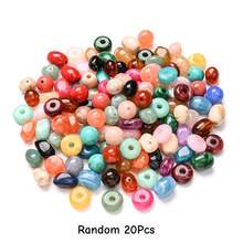 20 pièces de perles acryliques vibrantes, perles irrégulières texturées transparentes tie-dye ressemblant à de la pierre lisse, convenant pour une ambiance décorative, la fabrication de bijoux DIY, bracelets, colliers, porte-clés, charms de téléphone, accessoires de sac, artisanat - Multicolore - Voir 12