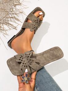 Ximi Ruo Women's Casual Flat Woven Roman Sandals, Suitable For Spring, Summer, Beach, Vacation, Matching Dresses, Outdoor Wear - Camel - View 3