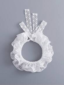 1pc Women's Multi-Layer Lace Ruffle Tie Drawstring Detachable Collar, Suitable For Spring/Summer Daily Wear, Photo Shooting, Palace Style - Multicolor - View 3