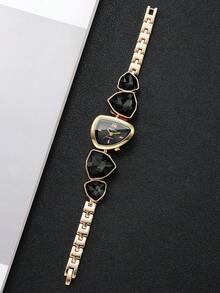 1pc Women's Fashion Personalized Creative Exquisite Elegant Quartz Bracelet Watch (1pc/Set), Watch Box Not Included - Black - View 6