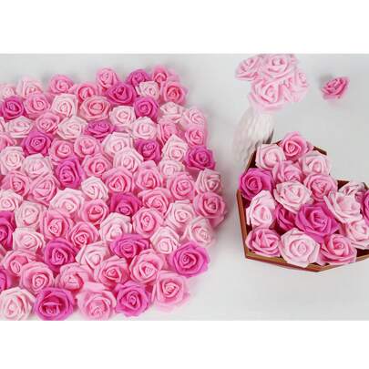 5/10/15/20/25/30pcs Pink Artificial Flowers, Minimalist PS Foam Decorative Flowers, Home Decor (OPP Packaging)
