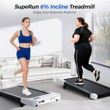 Walking Pad With Incline Under Desk Treadmill 3 In 1 Portable Treadmills For Home With Remote Control LED Display 2.5 HP Quiet Mini Treadmill For Office Home Use 300 Lbs Capacity - 白色 - 查看 3