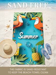 1条夏季图腾印花沙滩巾，可作泳巾、浴室巾、时尚沙滩毯，超强吸水浴巾，适用于浴室、游泳、健身、瑜伽等场合。柔软舒适的超细纤维材质，轻便易携，防风、防晒、防沙，适合夏季旅行度假及浴室装饰。推荐常规尺寸和加大尺寸（小号35*75厘米，建议150厘米及以上）。 - 彩色 - 查看 7