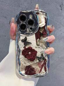 Patchwork Butterfly Colorful Printed Electroplated Cream Texture Soft Case Compatible With IP17/IP17PROMAX/Iphone16//Iphone16pro/Iphone16promax/Iphone15/ XR /7p8p/P12promax/P13promax/P14PROMAX /P13/P14/P11/P12/P14 Cute Fashionable Thick Protective Phone Case For XS/S/XSMAX/78GES2 - Multicolor - View 6