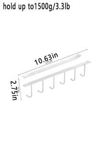 1/2pcs Hat Rack, Belt Hanger Organizer, Wardrobe Accessory Organizer With 6 Hat Hooks, Cabinet Clothes Storage Rack Without Drilling, Simple Hanging Organizer For Belts, Ties - White - View 12