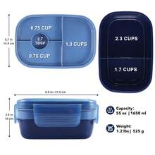 Caperci Stackable Bento Box For Adults, 55 Oz 3-Tier Lunch Box With Compartments, Built-In Utensil Set, Leakproof Lunch Container For Work - Multicolor - View 3