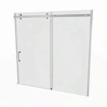 56-60 In. W X 58 In. H Mod Semi-Frameless Sliding Bathtub Door In  With 5/16 In. 8mm Clear Glass - Chrome + Nhôm + Kính1 - Xem 2