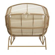 Garden Rocking Chair For Two Patio Hanging Chair Outdoor Swing Egg Chair Rocking Chair Garden Swing Porch Swing For The Garden Balcony Or Terrace Beige - Beige + PE Rattan+Iron+Waterproof Fabric - View 10