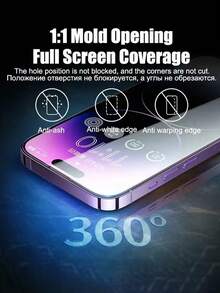 适用于 17/16e/15/14/13/12/11 Pro Max 的钢化玻璃屏幕保护膜，也适用于 12 mini/13 mini/7/8/14 Plus/SE/X/XS/XR。 - 黑色 - 查看 4