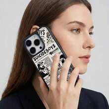 レトロアート柄のスマホケース、 17 16 15 14 13 12 11 Pro Max XS対応、ユニークな耐衝撃保護カバー - ブラック - チェックする 4