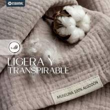 ESQUIMAL Colcha de Muselina 100% Algodón 175x240 cm Hipoalergénica Ligera y Transpirable Ideal para Cama y Sofá - Caqui - Ver 3