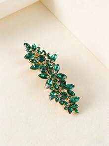 1pc Elegant Rhinestone Resin Hair Clip,Summer,Holiday,Travel, Accessories For Women - Green - View 1