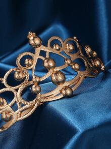 Women's Crystal Crown, Wedding Crown And Tiara, Birthday Party Princess Crown Hair Accessory, Bridal Rhinestone Christmas Decoration Headband - Gold - View 3