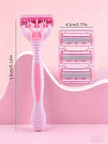6-Layer Women's Shaving Razor, 6/12/18/24/36 Pcs Blades, Safety Razor For Women, Suitable For Intimate Areas, Armpits, Legs, Shaving Tool, Facial Care, Travel Essential - 1 Handle + 12 Blades - View 4