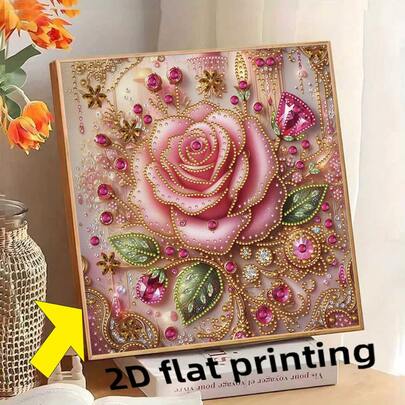 1pc Diamond Painting Kit, European Style Holiday Gift, Diamond Embroidery Craft, Create Your Own Masterpiece, Suitable For Beginners, Vintage European Minimalist Design, Desktop Or Wall Decor, 5D Full Drill