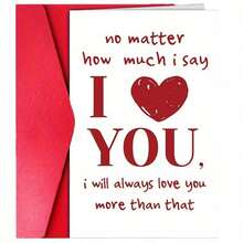 1 pièce Carte de vœux créative en forme de cœur rouge "I Love You" avec enveloppe rouge, carte d'amour douce convenant pour la Saint-Valentin, l'anniversaire, le mariage, l'anniversaire, cadeau romantique pour lui/elle - Multicolore - Voir 10