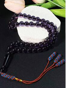 1串穆斯林黑色线编织45颗珠子经典伊斯兰祈祷念珠，便携式念珠手链 - 彩色 - 查看 3