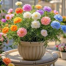 ás de 50,000 Rosas de Musgo de Doble Floración - Portulaca de Colores Vibrantes para Macetas, Rocas y Cestas - Rosa musgosa - Ver 6