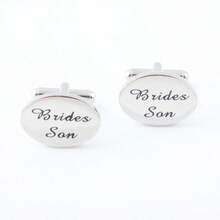 1 paire de boutons de manchette en cuivre à motif géométrique, série mariage printemps/automne, convient pour le marié, le beau-père, la belle-mère, les frères et sœurs, accessoires pour manchettes de chemise française - Argent - Voir 18