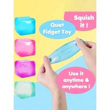 1/4pcs Random Color Squeeze Cube Toy, Slow Rebound  Shaped Stress Ball, Sensory Stress Relief Toy, Stress Relief Toy, Party Favor Toy, Squeeze Stress Cube Stress Ball Toy,  Square Birthday Gift, Party Favor, Squeezy Gift, Perfect Gift - Multicolor - View 3