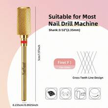 NotNoot 3/32 Inch, 2.35mm Shank Tungsten Carbide Electric Nail Drill Bits, Suitable For Gel, Acrylic, Manicure, Pedicure, Professional Use In Nail Salons - Red - View 3