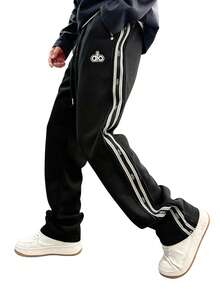 Alo Yoga Side-Strap Straight-Leg Sweatpants, Loose-Fitting Wide-Leg Unisex Sports Pants, Casual Fitness Pants - Xem 4