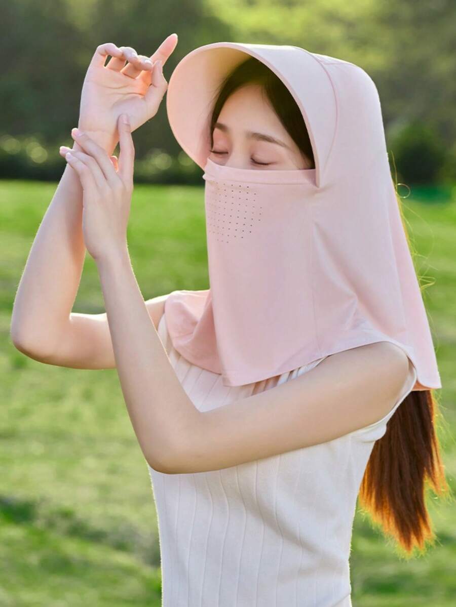 一件装休闲连帽脖套，透气防紫外线，方便扎马尾辫，适合户外活动、旅行、徒步、骑摩托车、海滩、度假等场合。
