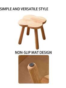 1 pièce Tabouret en bois de chêne floral 24x24cm, convient comme repose-pieds pour salon, banc à chaussures, petit siège, support de pot de fleurs, table décorative moderne, étagère à pot de fleurs - Multicolore - Voir 7