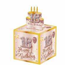 Salvadanaio estraibile per compleanno, rosa dorato per ragazze, scatola regalo per soldi per festa di compleanno con carte estraibili - un modo divertente e affettuoso per regalare denaro - 18 YEARS - Visualizzare 4