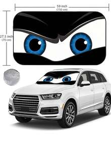 Pelindung Matahari Kaca Depan Mobil Musim Panas | Menghalangi 99% Panas dan Menjaga Interior Tetap Sejuk | Cocok untuk Semua Mobil, SUV, Truk | Pelindung Matahari Mobil Musim Panas, Pelindung Matahari dan Aksesori Otomotif | Ukuran Sedang [59,06 x 27,5 Inci] - Pelindung matahari mobil yang menarik - View 3