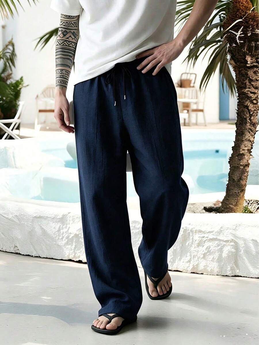 Men's Lightweight Casual Outdoor Sports Pants, Summer - Navy Blue - View 1