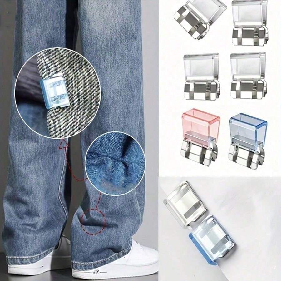 4/8/10 Pieces Use Invisible Fixing Clips To Shorten The Length Of The Pants Legs And Prevent Dragging At The Bottom Of The Legs. The Seamless Buckle Style Pants Leg Closure Device Is Hidden To Avoid Dragging Between The Legs And The Ground. It Is Suitable For Jeans And Pants, Waterproof, Portable, Wear-Resistant, And Reusable - 8 cái - Xem 1