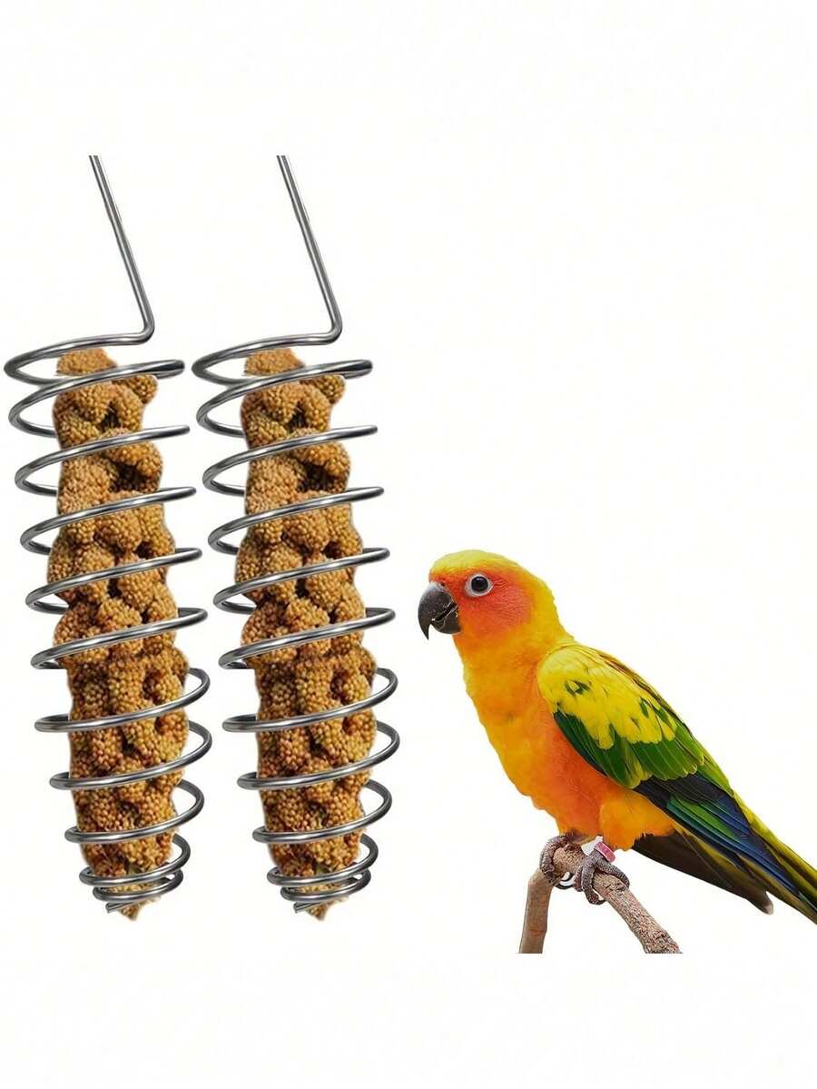 不鏽鋼鳥食槽－防鏽耐用多隔層鸚鵡飼料與種子架，附掛環，無需電力，適用於鸚鵡、小鸚鵡、非洲灰鸚鵡，鸚鵡配件，鳥類衛生護理