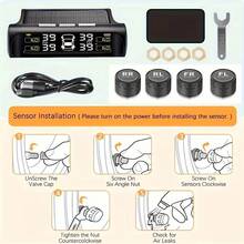 4-Sensor Wireless Tire Pressure Monitoring System (TPMS) Kit With Real-Time Pressure & Temperature Alerts, USB Rechargeable & Solar Powered, Suitable For SUV, MPV, Pickup, Off-Road Vehicles, Low Battery Reminder 300mAh - TY01 - View 9