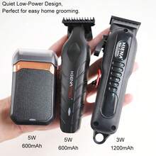 HIENA Professional Men's Haircut And Shaver Set - 3pcs/2pcs/1pc Option, USB Rechargeable Cordless Haircutting Tools With LED Display, Lithium Battery, Mini Clipper, Suitable For Beginner Barbers And Home Use, Great Gift For Festivals - Multicolor - View 6