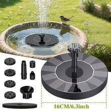 Outdoor Solar Fountain With Interchangeable Nozzles,Solar-Powered Floating Fountain Pump , DIY Solar Water Fountain Kit Natural Aesthetic, Easy Installation For Garden, Pond, Terrace, Pool, Courtyard & Rockery - Black - View 3
