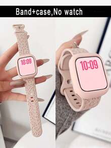 1 Set ultra-dünnes, weiches, bequemes Outdoor-Sport Yoga Fitness wasserdichtes, schweißfestes Silikonarmband mit geschnitztem Schmetterling und TPU-Schutzhülle kompatibel mit Apple Watch Ultra 3/2/1 SE /S10/S11/S9/S8/S7/S6/S5/S4/S3/S2/S1, Größe 38mm/40mm/41mm, 42mm/44mm/45mm/46mm/49mm - Pink - Übersicht 2