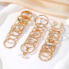 VKME Bộ 24 mặt dây chuyền hình hoa tai lúa mì, rắn, bướm nhiều lớp, chất liệu kim loại cao cấp, họa tiết hình học bất đối xứng, kèm nhẫn kim cương, thích hợp cho nữ dự tiệc hoặc thường ngày. - XH92820195 - Xem 6