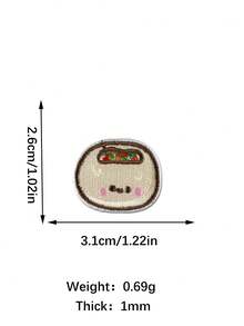 5 miếng vá vải thêu hình Onigiri dễ thương, họa tiết thực phẩm, chất liệu polyester, có thể ủi/may, dùng làm đồ thủ công DIY cho quần áo, túi xách, giày dép, rèm cửa, mũ, phụ kiện trang trí nhà cửa. - 5 viên cơm nắm - Xem 5