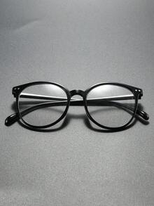 一副男士透明眼镜，适合办公室阅读、街头摄影、户外休闲活动、日常生活装饰，现代简约风格，经典永恒 - 黑色 - 查看 2