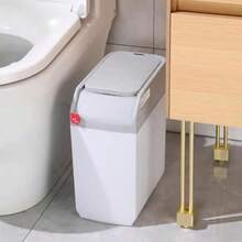 Bote de Basura Cocina Baño12L/3.2 Galón Inteligente Grande sin Contacto Tapa Deslizante Automática Adsorción Automática de Bolsas de Basura para Inodoro Oficina Caravana Dormitorio y Sala De Estar - Tapa Deslizante - Ver 2