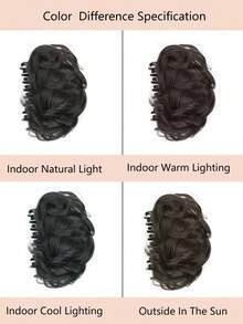 女士合成发髻，蓬松盘发接发爪夹卷曲优雅花苞发型，适合日常佩戴及各种场合，夏季发饰沙滩发夹度假花朵发夹 - 彩色 - 查看 8